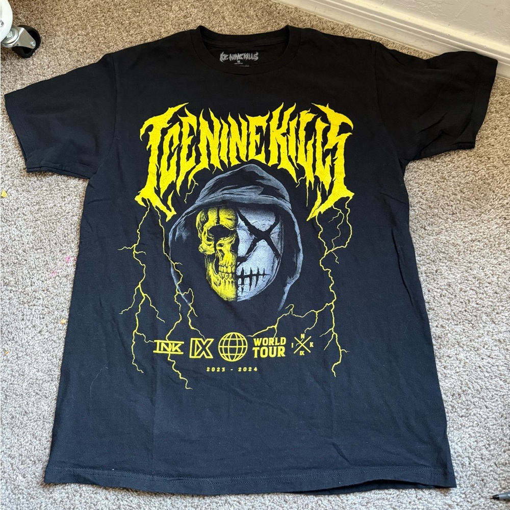 OFFICIAL ICE NINE KILLS WORLD TOUR 2023 2024 SHIRT MEDIUM METALLICA SOLD OUT